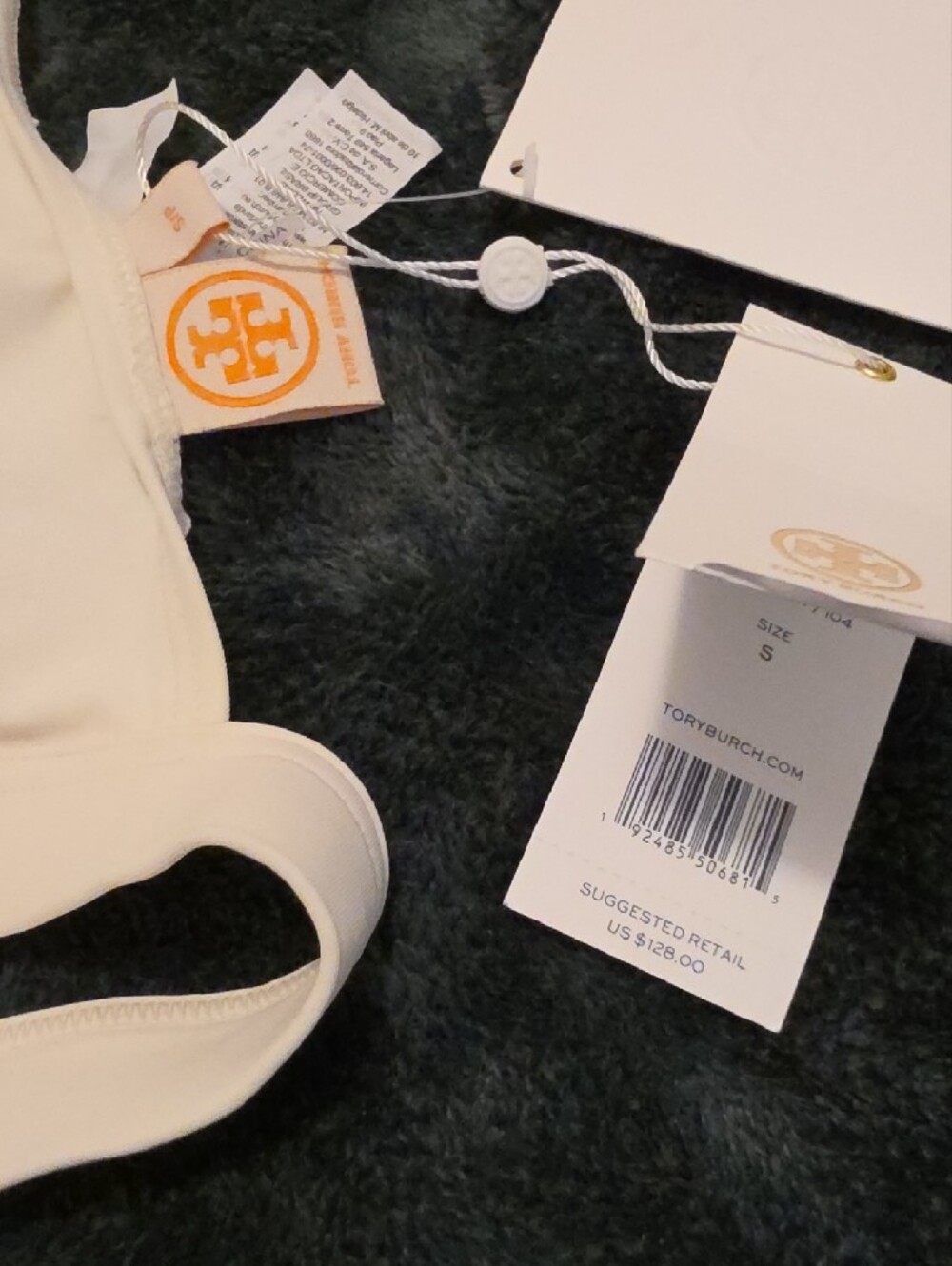 Tory Burch Cream Triangle Halter Bikini Top - Picture 2 of 3